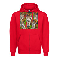 Red alpaca Zipper Hoodie - BarkalooDesign