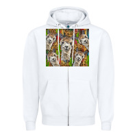 White alpaca Zipper Hoodie - BarkalooDesign