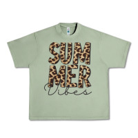 Oil Green summer vibes leopard Urban Heavy Tee - CowCowDesign