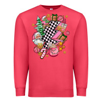 Cardinal pink christmas lightning bolt Premium Sweatshirt - AdoDesignShop