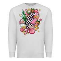 Dove Grey pink christmas lightning bolt Premium Sweatshirt - AdoDesignShop