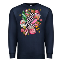 Navy pink christmas lightning bolt Premium Sweatshirt - AdoDesignShop
