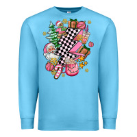 Ocean Blue pink christmas lightning bolt Premium Sweatshirt - AdoDesignShop