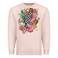 Pale Pink pink christmas lightning bolt Premium Sweatshirt - AdoDesignShop