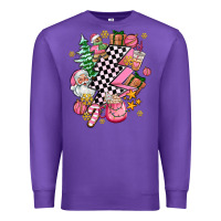 Purple pink christmas lightning bolt Premium Sweatshirt - AdoDesignShop