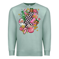 Seafoam pink christmas lightning bolt Premium Sweatshirt - AdoDesignShop