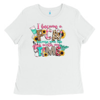 White i became a cna because your life is worth my time Ladies Tee - CowGirlArtShop