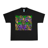 Black Mardi Gras Fleur De Lis Urban Heavy Tee - RanaPortraitStore
