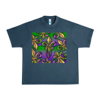 Midnight Navy Mardi Gras Fleur De Lis Urban Heavy Tee - RanaPortraitStore