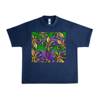 Navy Mardi Gras Fleur De Lis Urban Heavy Tee - RanaPortraitStore