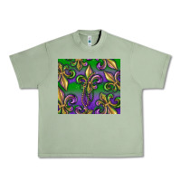 Oil Green Mardi Gras Fleur De Lis Urban Heavy Tee - RanaPortraitStore