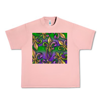 Salmon Mardi Gras Fleur De Lis Urban Heavy Tee - RanaPortraitStore