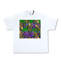 White Mardi Gras Fleur De Lis Urban Heavy Tee - RanaPortraitStore