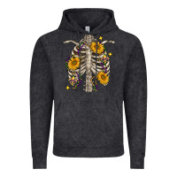 Vintage Black Mardi Gras chest sunflowers skeleton Vintage Hoodie - FaDigitalArtStudio