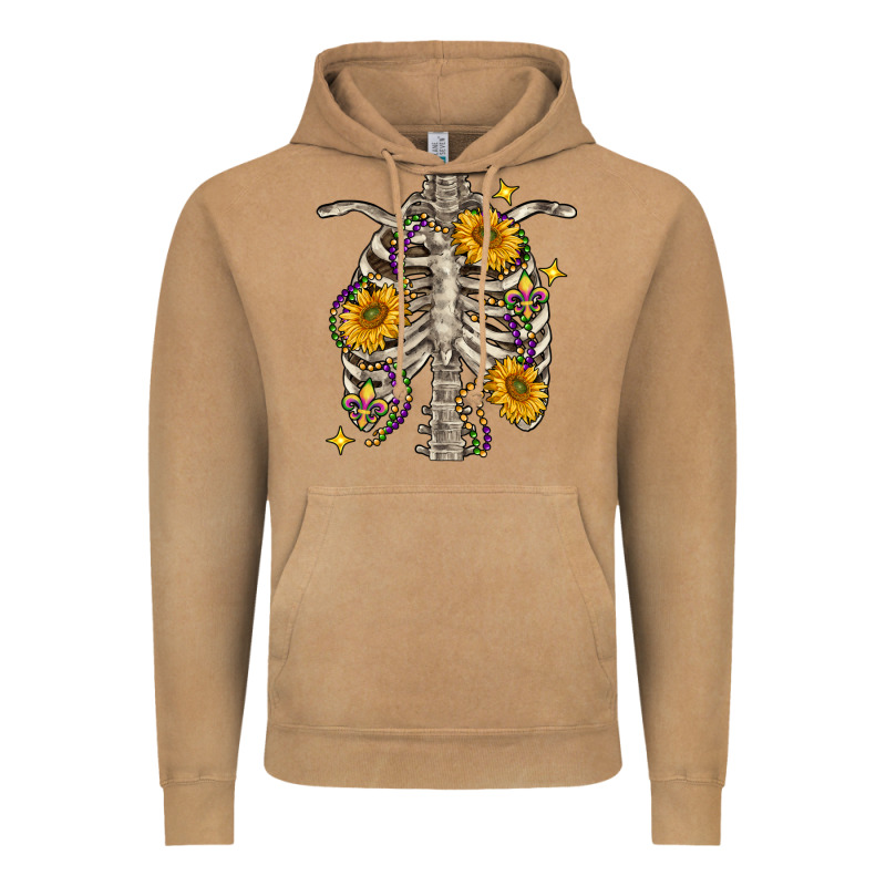 Mardi Gras Chest Sunflowers Skeleton Vintage Hoodie by FaDigitalArtStudio | Teevron