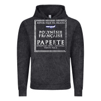 Vintage Black papeete tahiti passport stamp vacation travel t shirt Vintage Hoodie - maiPhamDesign