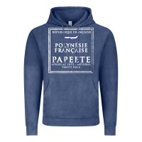 Vintage Denim papeete tahiti passport stamp vacation travel t shirt Vintage Hoodie - maiPhamDesign