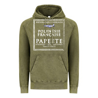 Vintage Olive papeete tahiti passport stamp vacation travel t shirt Vintage Hoodie - maiPhamDesign