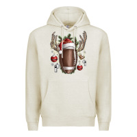 Oatmeal Heather christmas football Premium Hoodie - SublimationCraftShop