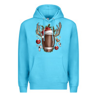 Ocean Blue christmas football Premium Hoodie - SublimationCraftShop