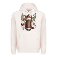 Pale Pink christmas football Premium Hoodie - SublimationCraftShop
