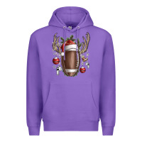 Purple christmas football Premium Hoodie - SublimationCraftShop