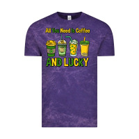 Cloud Purple All you need is coffee and lucky St. Patrick's Vintage Tee - HowdyJamesFarm