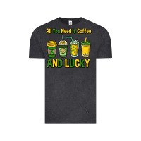 Vintage Black All you need is coffee and lucky St. Patrick's Vintage Tee - HowdyJamesFarm