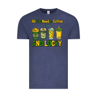Vintage Denim All you need is coffee and lucky St. Patrick's Vintage Tee - HowdyJamesFarm