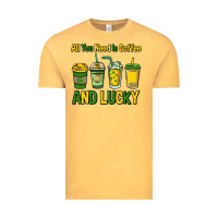 Vintage Mustard All you need is coffee and lucky St. Patrick's Vintage Tee - HowdyJamesFarm