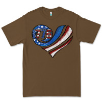 Cacao american flag heart Premium Tee - Jasminsmagicworld