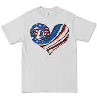 Dove Grey american flag heart Premium Tee - Jasminsmagicworld