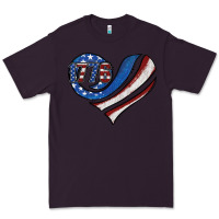 Plum american flag heart Premium Tee - Jasminsmagicworld