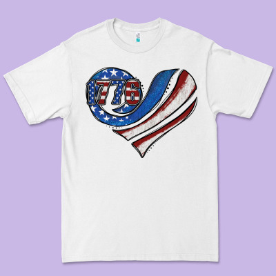 American Flag Heart Premium Tee Designed By Jasminsmagicworld