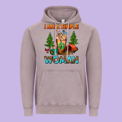 I Am A Simple Woman Camping Frappe Vintage Hoodie Designed By Fadigitalartstudio