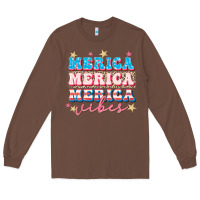 Chestnut Merica vibes Long Sleeve Tee - FaDigitalArtStudio