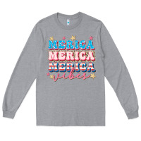 Heather Grey Merica vibes Long Sleeve Tee - FaDigitalArtStudio