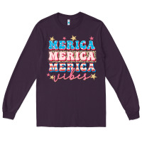Plum Merica vibes Long Sleeve Tee - FaDigitalArtStudio