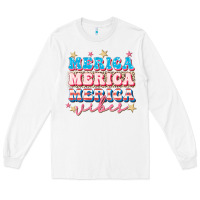 White Merica vibes Long Sleeve Tee - FaDigitalArtStudio