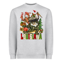 Heather Grey Christmas Louisiana Heavyweight Sweatshirt - BarkalooDesign