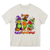 Cream Happy Hallothanksmas Heavy Core Tee - NancyCooperArtShop