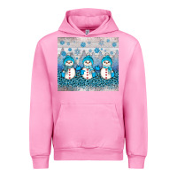 Fuchsia Pink snowman winter Urban Hoodie - JahusDesignShop