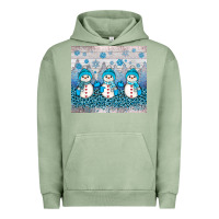 Pigment Oil Green snowman winter Urban Hoodie - JahusDesignShop