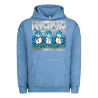 Pigment Pebble Blue snowman winter Urban Hoodie - JahusDesignShop