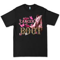 Black Give Cancer the boot Cancer Awareness Premium Tee - HowdyJamesFarm