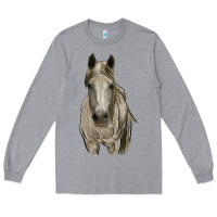 Heather Grey horse Long Sleeve Tee - RanaPortraitStore