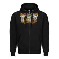 Black 3 alpacas Zipper Hoodie - BarkalooDesign