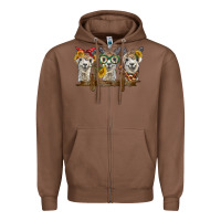 Chestnut 3 alpacas Zipper Hoodie - BarkalooDesign