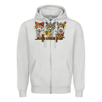Dove Grey 3 alpacas Zipper Hoodie - BarkalooDesign