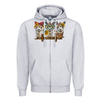 Heather Grey 3 alpacas Zipper Hoodie - BarkalooDesign